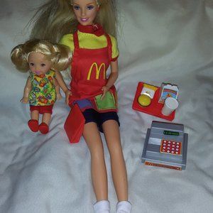 2001 Vintage McDonald's Fun Time Kelly and Barbie with Accessories